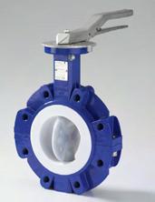 state. Modular Design SBP Butterfly Valves are available as wafer- or lug-style valves, with bare shaft as per standard. Valves can be delivered as complete units, i.e. with mounted-on locking handles, manual gearboxes or with quarter turn pneumatic actuators double- or single-acting.