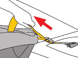 Connect the top tether hook to the anchor. NOTE: Do NOT use a cargo tie down for tether attachment.
