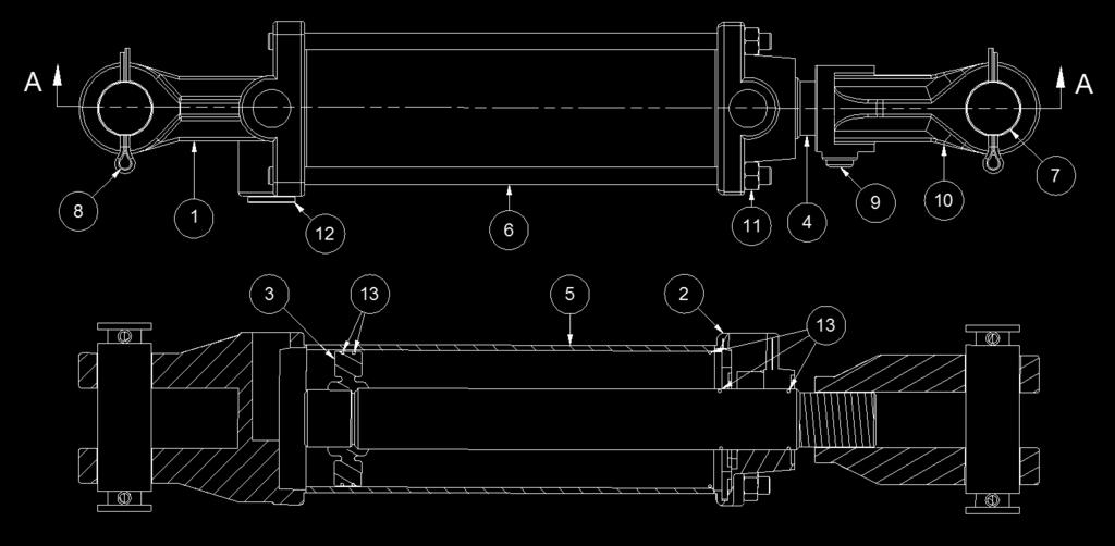 MONARCH 20 X 16 CYLINDER 20TX16-112 (3/4 ORB 90 ) Riteway Part # 030-5972 Monarch Part # 648683 DRAWING SHOWS PORTS IN LINE TO CYLINDER PINS CYLINDER BREAKDOWN Check with parts prior to ordering ITEM