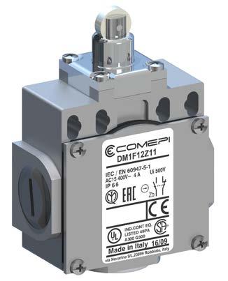DM DP Series DM Series 50mm Metal Limit Switches DP Series 50mm Non-Metallic Limit Switches Code Action Contacts Code Action