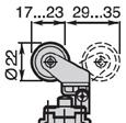 Series Actuator AM AP DM DP EM Adjustable roller lever on metal plunger G38/T38 no dust cap T39 with dust cap T38 T39 T38 T39 T38 T39 T38 T39 G38 Roller lever