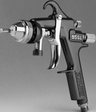 Binks 95SL spray gun is the latest innovation in the 95 model line of spray guns. The 95SL is slim and streamlined, and weighs less than other models.