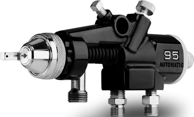 AUTOMATIC AIR SPRAY GUN WITH STAINLESS STEEL FLUID INLET MODEL 95A AND 95AV SPRAY GUN The Binks Model 95A Automatic Spray Gun is a conventional style air spray gun.