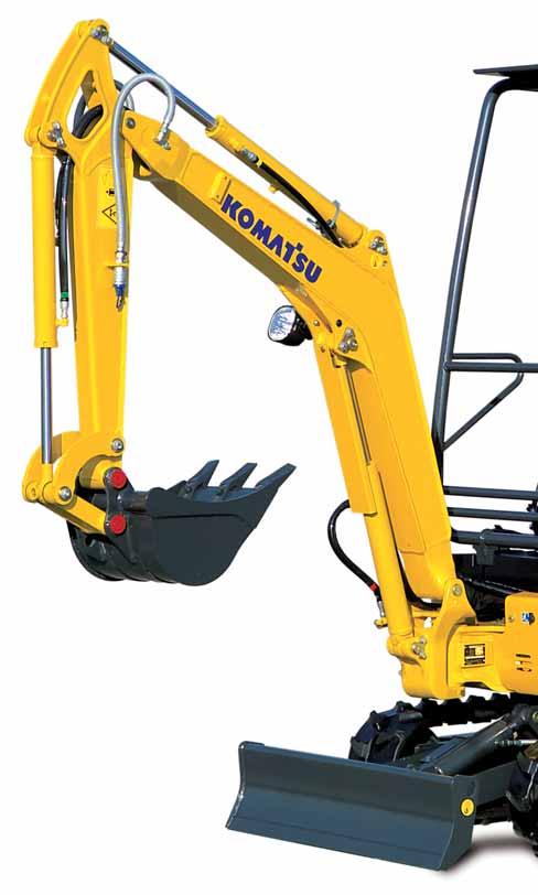 Walk-Around The new PC16R-3 compact mini-excavator is the product of the competence and technology that Komatsu has acquired over 80 years.