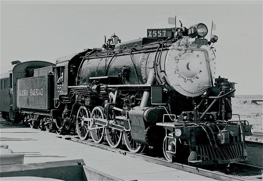 Last revenue run of locomotive 557 to the first Alaska State