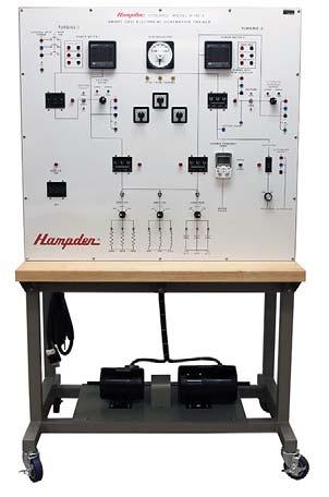 SMART GRID TRAINERS Hampden Model H-190-3 Smart Grid Electrical Generation Synchronization Trainer The Hampden Model H-190-3 Electrical Generation Synchronization Trainer is designed to demonstrate