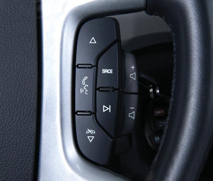 Audio Steering Wheel Controls (optional) Note: An ipod or a USB storage device connected to the USB port, located in the upper instrument panel storage compartment, can be controlled using the audio