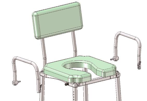 For ease of future leg height adjustment, position each leg in the socket so that the adjustment holes face outward. C Turn the chair right side up and install the backrest assembly.
