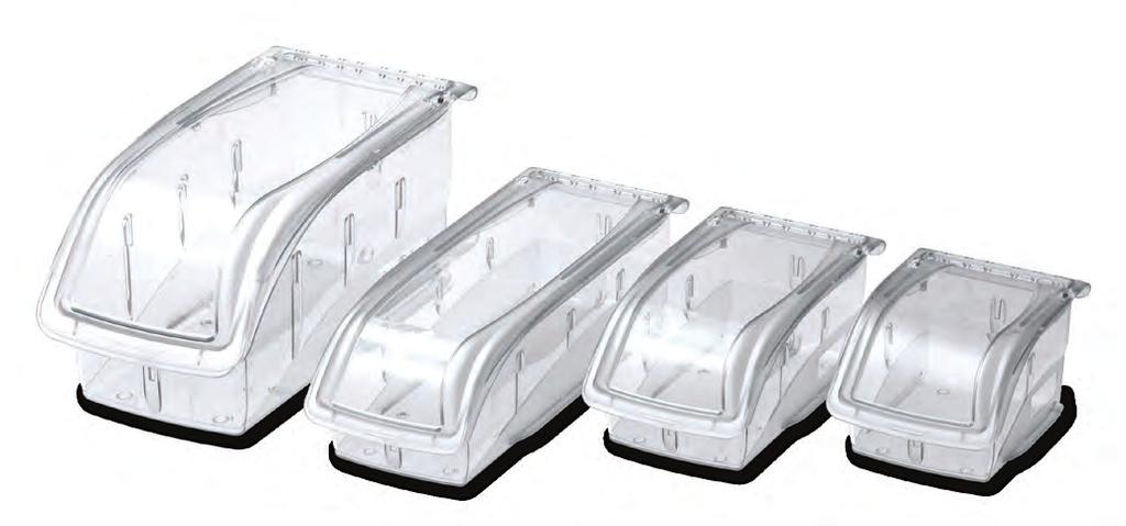Ultra-Clear Polycarbonate InSight Bins Bins stack with or without optional clear lids