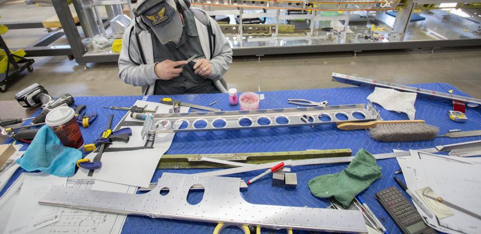 Preparing Parts and Assemblies for the Next Steps As the fuselage work progresses, assemblies and