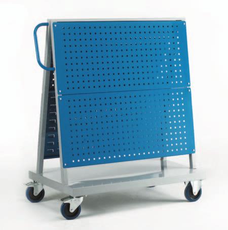 Tool panel trolleys 29 Tool panel trolleys A frame double sided tool panel trolleys with integral sheet steel deck storage area Fully welded steel frame construction with bolt-on tool