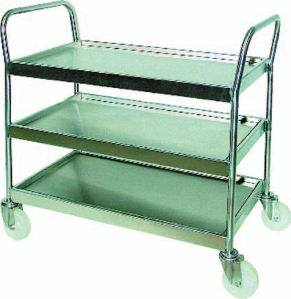Laminate shelves Steel trays 75kg capacity trolleys H x W x D Laminate Steel Stainless 2 tier 850 x 670 x 420 TT642L TT642S TT642SS 880 x 665 x 385 TT632L TT632S TT632SS 960 x 785 x 465 TT742L TT742S