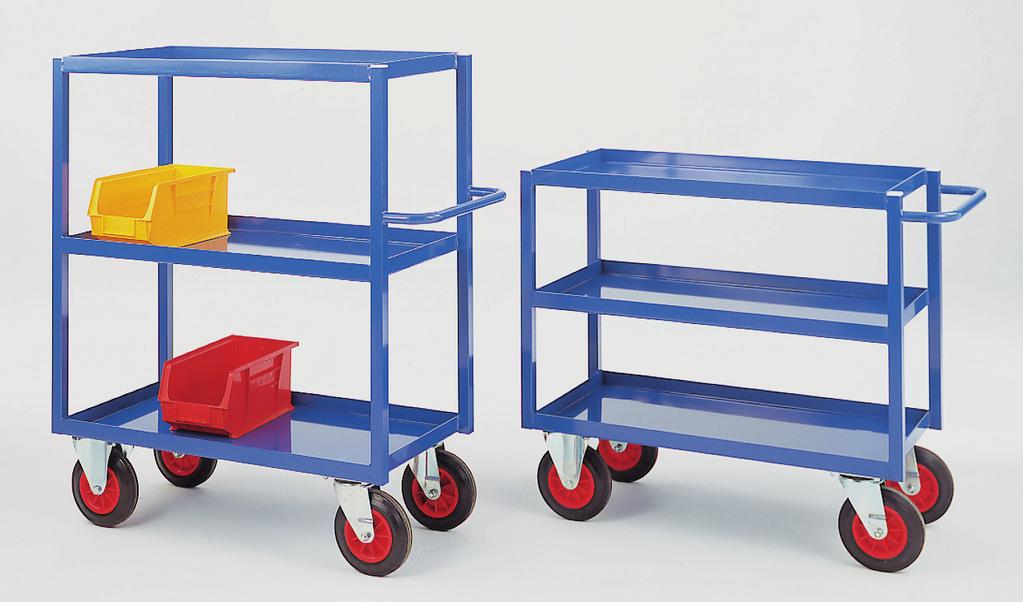 xed and 2 swivel castors with 200mm dia red centred wheels fi tted with solid rubber tyres and roller bearings Finish: Blue epoxy Weight 58 kg Ref: TT35 900mm height model O/A length x width x height
