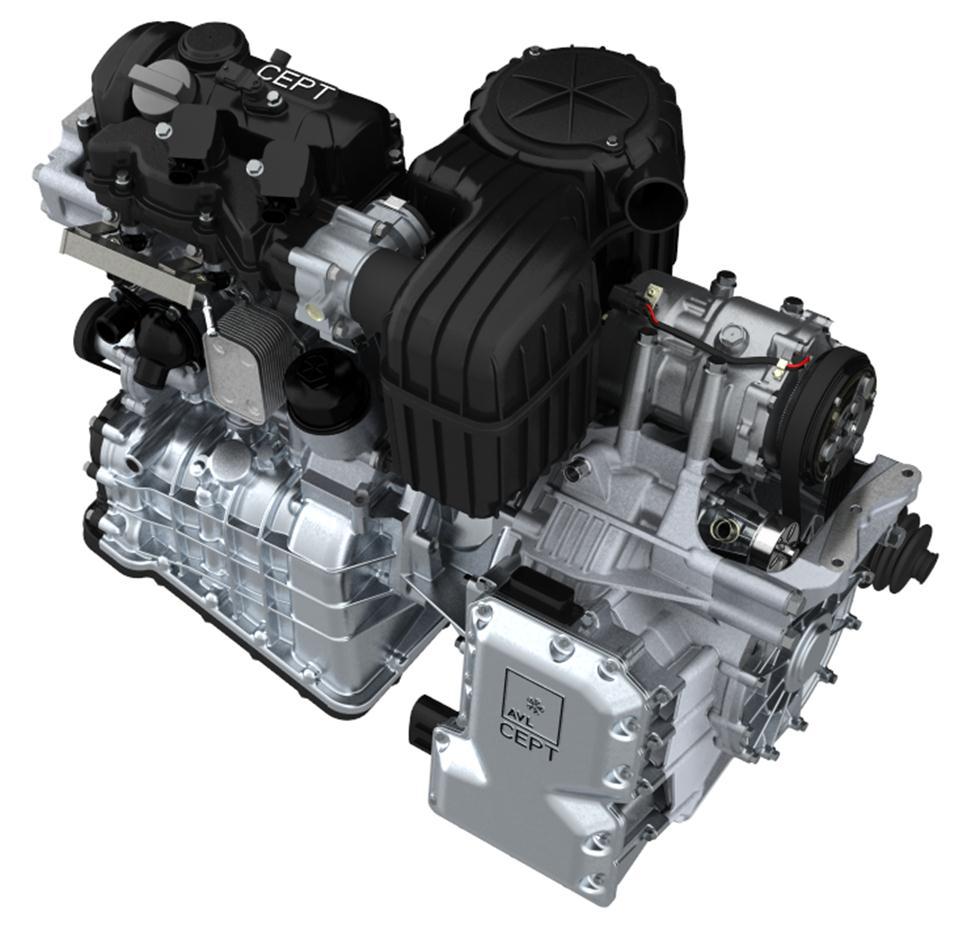 AVL e-fusion Parallel Plug-In Hybrid Combustion Engine Maximum Power [kw] 42 Maximum Torque [Nm] 71 Transmission Number of gears [-] 2