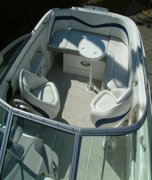 controls Protected by a custom wind shield system Seating is covered with action