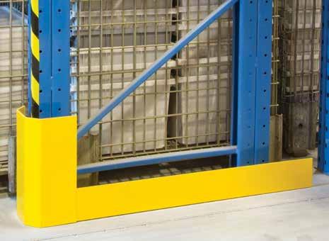1/4" D with holes for anchoring to the floor Protectors can be customized to any other lengths and/or depths required Floor anchors not included Safety yellow powder coat finish Description Fits