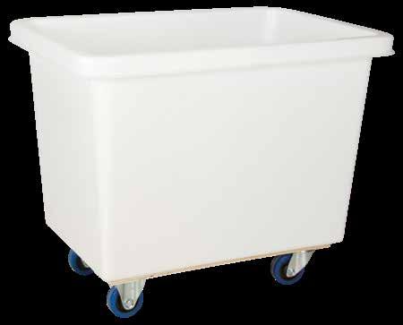 POLY BOX TRUCKS GENERAL PURPOSE TAPERED WALL POLY BOX TRUCKS HEAVY-DUTY WHITE WALL POLY BOX TRUCKS Seamless durable 100% polyethylene bins Leakproof and easy to clean Available with 3/4" treated