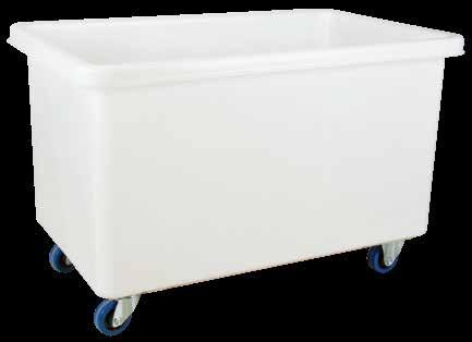 non-marking blue rubber Bin colour: White Bin material: White polyethylene Caster placement: Corner standard Tapered Wall Base Capacity cu. ft.