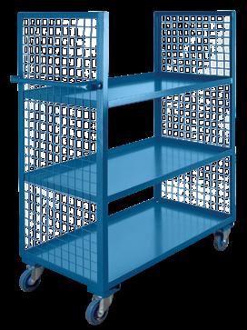 See page 104 TWO-SIDED WIRE MESH SHELF TRUCKS 14-gauge steel shelves, 1 1/2" lip up Frame constructed from 1 1/2" angle