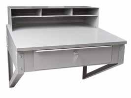 drawer on quiet nylon rollers Overall dimensions: 34 W x 30 D x 53 H Weight: 93 Grey enamel finish FI519 OPTIONAL CASTER KIT FI521 CABINET STYLE SHOP DESKS