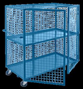 See page 104 14 gauge steel shelves, 1 1/2" lip up Frame constructed from 1 1/2" angle iron and 2" x 2" wire mesh Includes: