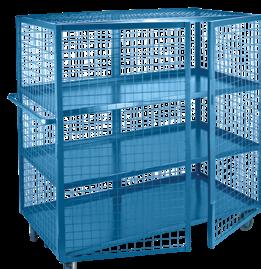 x 2" wire mesh Includes: Two rigid and two swivel 5" or 6" bolted-on casters Capacity is based on evenly distributed weight