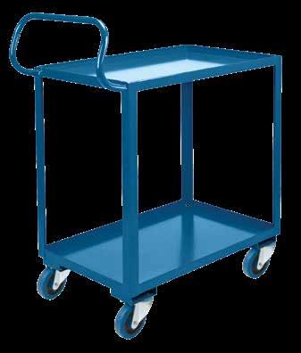 Overall W" x D" x H" 22 1/2 24 x 42 x 47 85 16 24 x 42 x 47 90 18 24 x 42 x 47 90 MN395 ERGONOMIC SHELF TRUCKS All-welded 16-gauge construction All-welded ergonomic handle placed at a