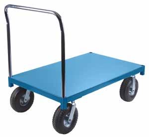 Rides smoothly over rough terrain and uneven surfaces Not recommend for floors with corrosive chemicals or sharp objects STEEL DECK Platform Size" Deck Handle Standard Corner Diamond