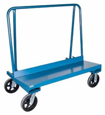 Evenly Distributed DRYWALL CARTS All-welded multi-purpose cart is ideal for transporting drywall, wood or metal sheets 1 1/4" tubular rail handle and