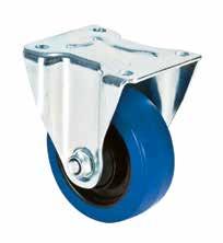 CASTERS Perfect casters for use on any of the following surfaces Concrete, brick, carpet, steel, tile, asphalt, wood and linoleum BLUE ELASTIC