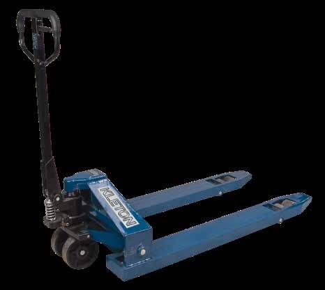 75 mm) wide forks Lowered pallet truck height: 2 7/8" Raised pallet truck height: 7 3/4" Colour: Orange Overall Fork Dim.