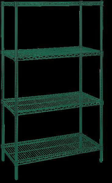allow for assembly in minutes with no special tools Shelf ribs run front to back allowing items to slide on and off shelves smoothly Shelves can be adjusted at precise 1" intervals Posts are double