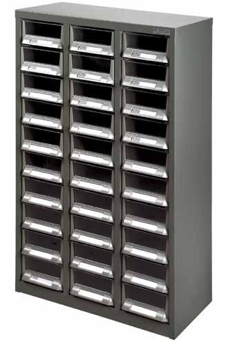 PARTS CABINETS New design allows 98% use of drawer space to store larger tools or materials Housed in all-welded