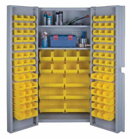 STORAGE CABINETS All-welded heavy-duty 16-gauge deep door cabinet with or without bins.