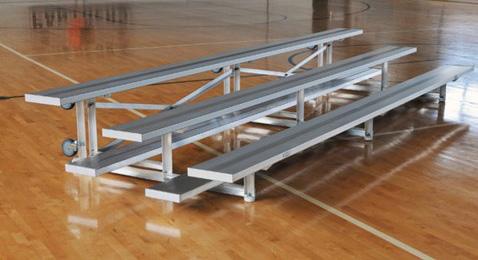 Tip and Roll Bleachers tip up and roll for easy storage PERFECT FOR: SEATS BETWEEN: Our all-aluminum Tip and Roll Bleachers are perfect for indoor gym use as they feature non-marring swivel caster