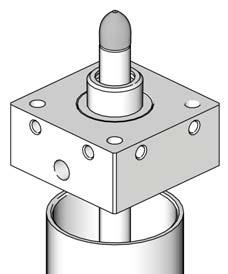 Slide the hydraulic piston into the cylinder (0). If necessary, rest the cylinder on a vise or similar surface while pushing the piston into it. 0 TI77a Assembling Items onto Piston Shaft.