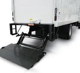 FLIPAWAY Flipaway liftgates are welded to the frame of the vehicle chassis. The loading platform is designed with two folding sections.