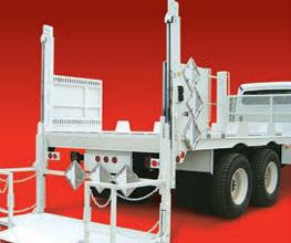 Note: Platform width and rail width may vary with make/model of truck. Pick-up truck application bottled gas gate.