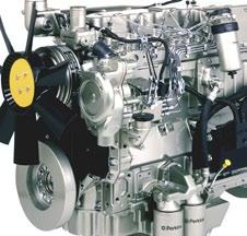 Turbo-charged and environmentally friendly engines Two new turbo-charged Perkins engines one with four cylinders and one with six cylinders deliver impressive torque at low engine speeds.