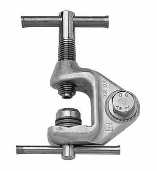 clamp with capstan-head screw for use on coated masts. The cupped gripping point and tip are hardened to ensure reliable contact.