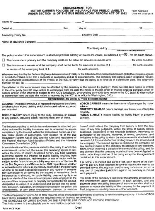 Appendix A-1 (Page 1 of 2) MCS-90B Form PG,