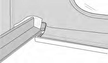 the channel in the Side Belt Rail. Make sure that the fabric loop sewn to the top is outside the vehicle.