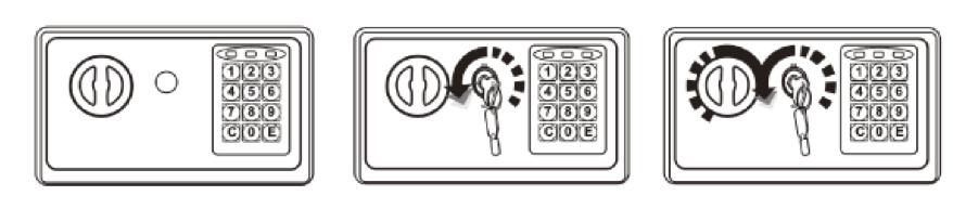 Mounting Method OPENING THE SAFE WITH THE EMERGENCY KEY Upon first receipt of the safe, or either the electronic circuit malfunction or codes unknown, you can use the emergency key to open the safe.