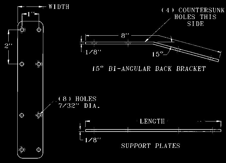 SUPPORT PLATES & BI-ANGULAR BRACKET The support plate has a number of construction applications, 1170 1175