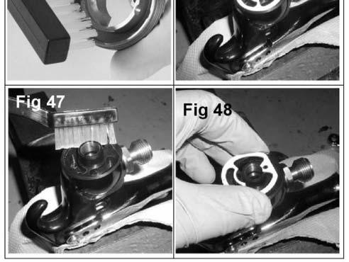 Fit Fluid Nozzle, Air Cap, and Retaining Ring. Torque the Fluid Nozzle to 14 16 nm. Don t over torque the fluid nozzle. (See figs 44, 43, 42, 41 and 37) 11.