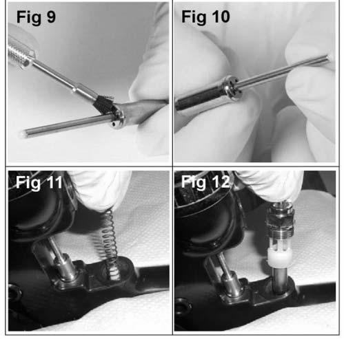 Remove air valve by gripping stem. (See fig 4) 4. Remove spring with spring pad. (See fig 5) 5. DO NOT REMOVE REAR SEAL (35) FROM GUN BODY. (See fig 6) 6.