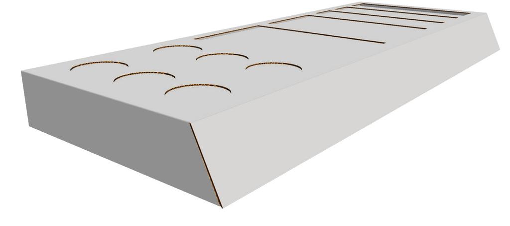 Basic Shelf Tray 204mm 50mm 595mm 230mm Pack Dimensions 0201 E Flute 595mm x 230mm x 50mm