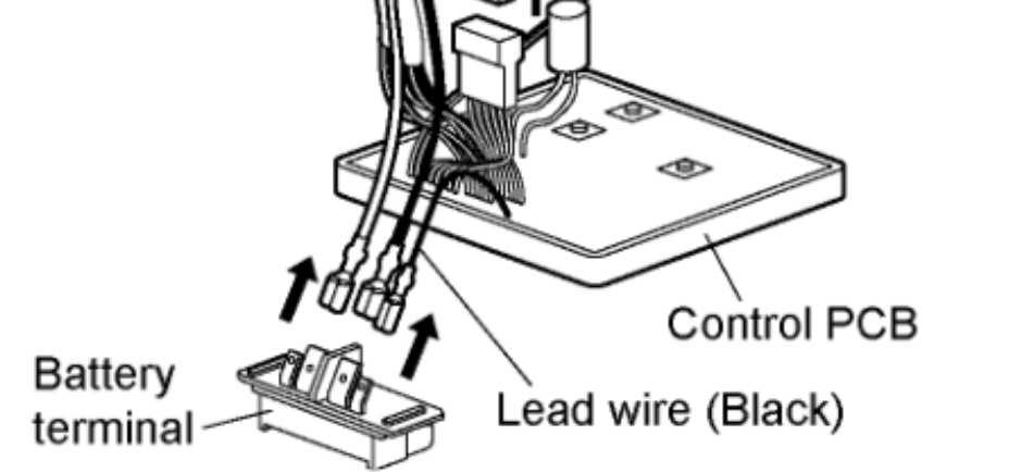 Remove the lead wires from the battery terminal.