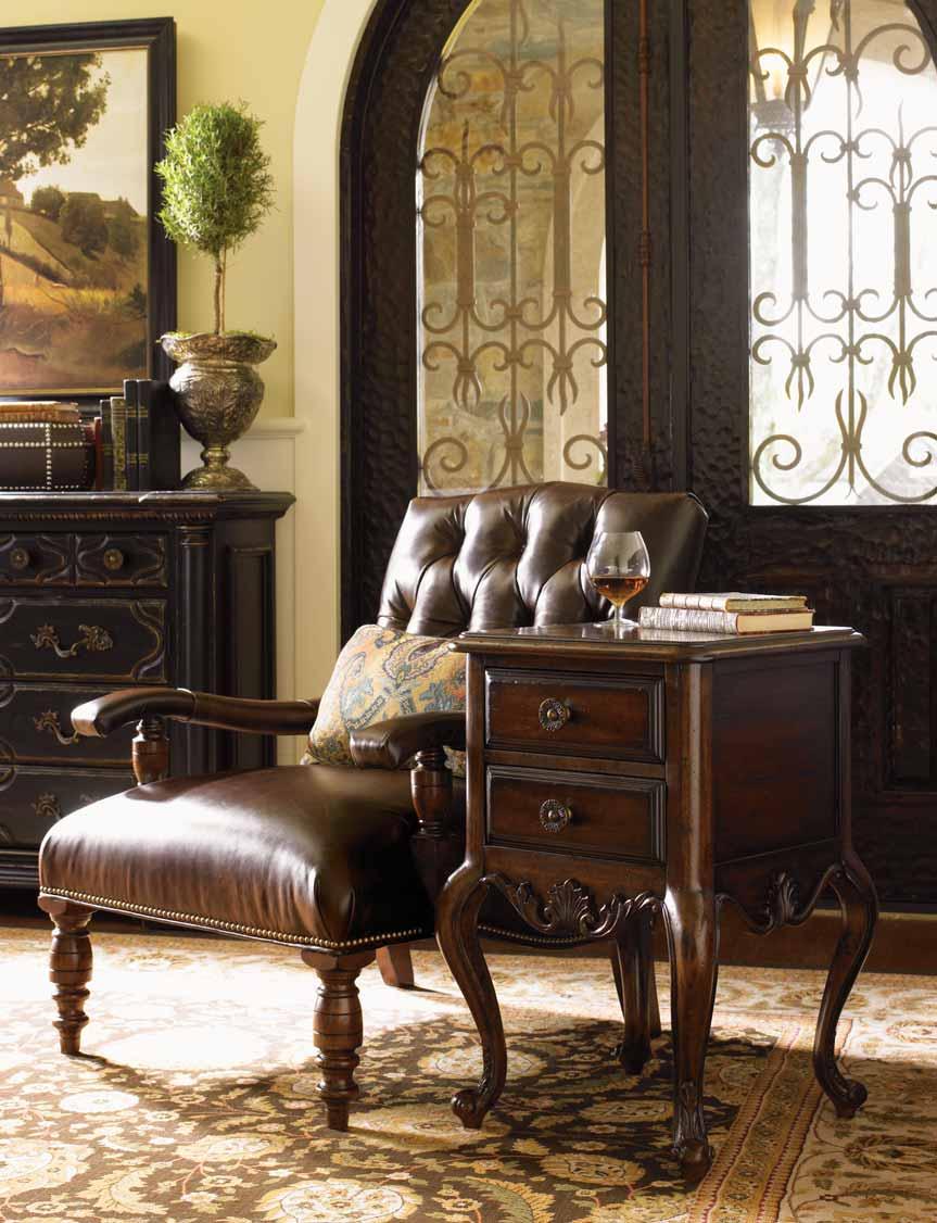 Shown right: WILSHIRE LEATHER CHAIR LL1609-11 32W x 36D x 37H in.