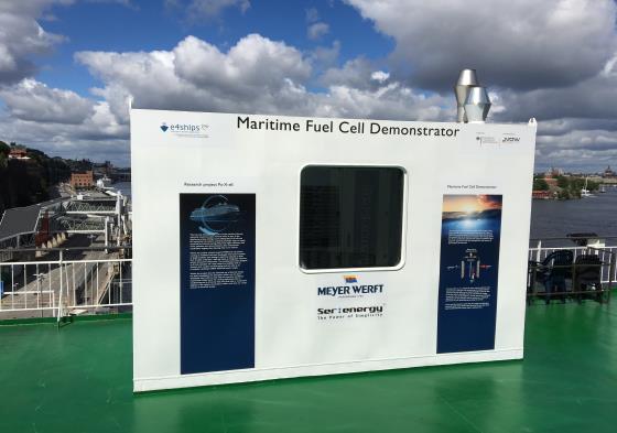methanol fuel cell system demonstrator on board the Mariella The system